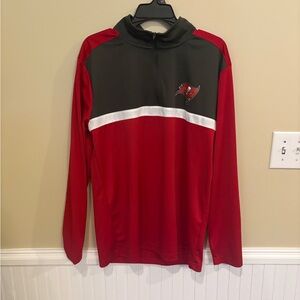 Men’s Large Tampa Bay Buccaneers Quarter Zip Shirt EUC